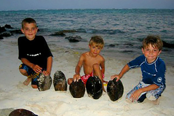 kids on beach in Tulum