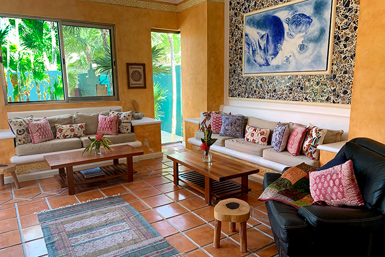 Casa Perla beach living room